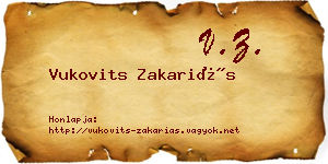 Vukovits Zakariás névjegykártya